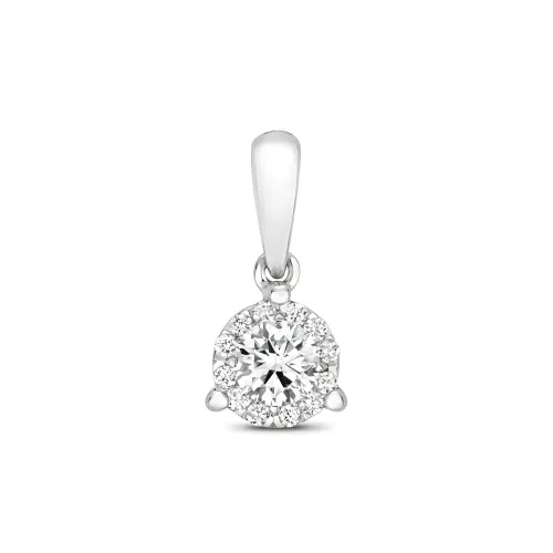 DIAMOND BRILLIANT 3 CLAW PENDANT 0.20ct 18ct White Gold